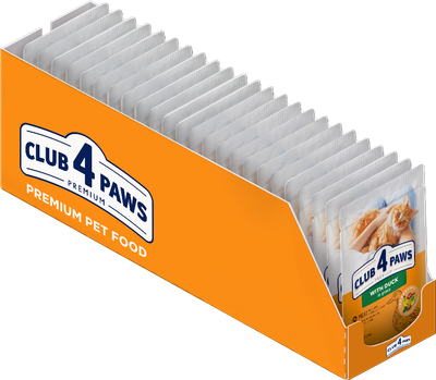 Вологий корм для кішок Club 4 Paws з качкою у соусі 85 г