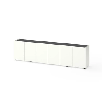 Тумба TV Metkas Home B026 2000х350х530 мм, ЛДСП, Білий сніг-Антрацит (MB026WA)