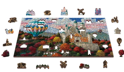 Drewniana układanka z figurkami Wooden City Zamek Neuschwanstein 750 elementów (5904151822762)