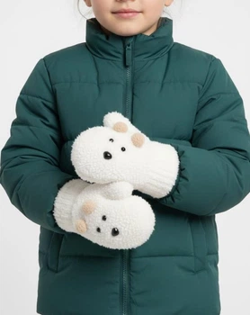 Дитячі рукавиці Teddy, на вік 6-8 років 0903 Білі