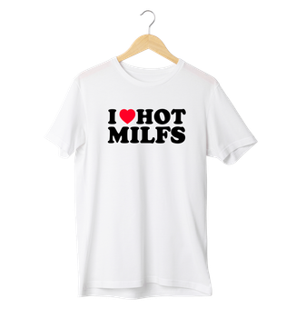 Футболка Ponty Shop «I Love Hot Milfs» L Біла