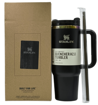 Термос термочашка Stanley Quencher H2.0 Tumbler з нержавіючої сталі Black 0,88 л KT7002016