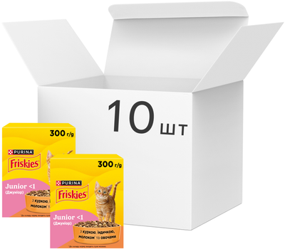 Корм для кошенят Purina Friskies Junior з куркою, молоком і овочами 10 шт