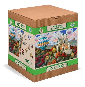 Drewniana układanka z figurkami Wooden City Zamek Neuschwanstein 1010 elementów 62693 (5904151822021)