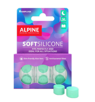 Alpine SoftSilicone 6 шт — формованные силиконовые беруши для сна, плавания и защиты от шума, универсальные, многоразовые