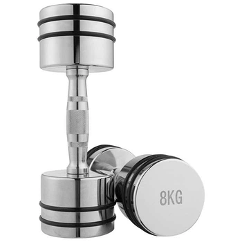Гантель хром, 1шт, резиновое кольцо, 8кг.-80034D-8 (80034D-8)