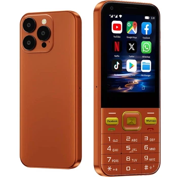 Кнопковий телефон-смартфон UNIWA F6 Ultra 4G Android + WhatsApp + Facebook + TikTok Помаранчевий