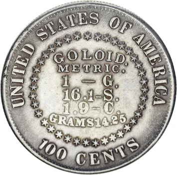 Монета США 100 центов 1878 VF-XF (Сувенир)