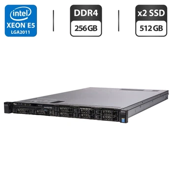 Сервер Dell PowerEdge R430 1U Rack / 2x Intel Xeon E5-2690 v3 (12 (24) ядер по 2.6 - 3.5 GHz) / 256 GB DDR4 / 2x 512 GB SSD / iDRAC8 with Lifecycle Controller / 2x 550W б/у