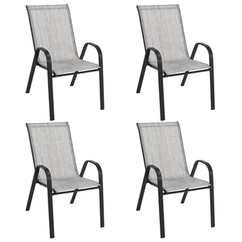 Комплект 4шт. садовых стульев с текстилена Garden Chair Udine SC-092 Серый