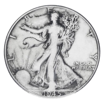 Монета США 50 центів (халф) 1945 Срібло F-VF Крокуюча Свобода Орел (Ag 900, 12,5 грам)