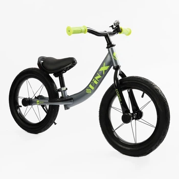Велобіг "CORSO Spin-X" біговел сталева рама, колесо 14", надувні колеса, підніжка, підставка для ніг, дзвіночок