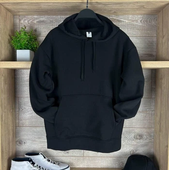 Мужской худи на флисе Fleece ATEX 0129 L Черный ( AT-0129/02 D )