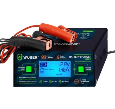 Умное зарядное устройство для аккумуляторов Wuber W14019 6/8/12/14/16/24V 10A VRLA, WET, GEL, EFB, AGM