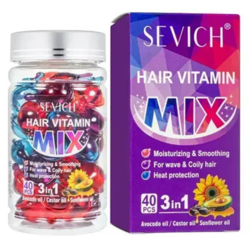 Вітамінні капсули Sevich Hair Vitamin Mix 3 in 1. 1 г х 40 шт (6971774286744)