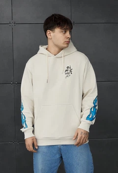 Худі чоловіче стаф оверсайз спортивне бежеве з принтом Staff defender oversize M (379993)