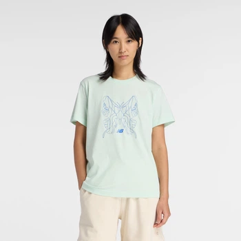 Женская мятная футболка New Balance Butterfly Oversized 34 (XS) (WT61M6WOCOJ)