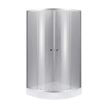 Lidz Набор: Душевая кабина Latwa SC90x90.SAT.LOW.DGR, полукруглая, стекло тонированное 4 мм + Душевой поддон Kapielka ST90x90x14