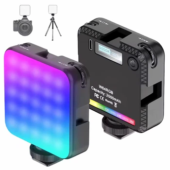 Накамерный видеосвет RGB W64RGB LED 6W | свет для фото и видео | мини видеосвет | 20 эффектов | 2500–9000K | CRI95 | USB-C | для камеры и смартфона