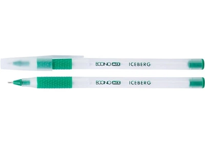 Ручка масляна ECONOMIX ICEBERG чорнило зелене 0.7 мм пластик (E10197-04)