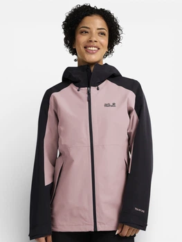 Спортивна вітровка з капюшоном жіноча Jack Wolfskin Wildbound 2L Jkt W A65805-H0110 S Рожева (4064886651400)