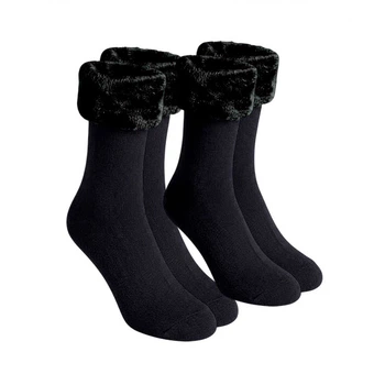 Носки с флисом Чёрный набор из 2 пар (one size)