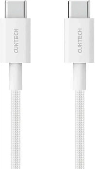 Кабель Xiaomi Cuktech CTC315P Type-C - Type-C Braided 3 A 60 Вт 1.5 м White (CKCTC315PCHW)