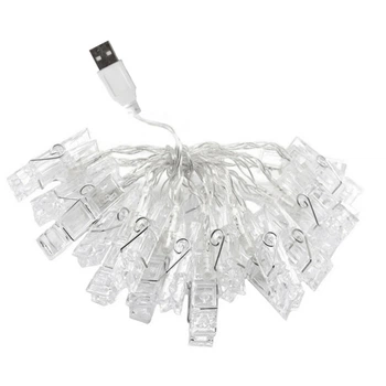 USB гірлянда нитка 4,5м 20LED теплий білий для фото та декору кімнат