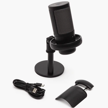 USB конденсаторный микрофон настольный черный проводной для игр на ПК