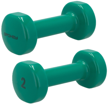 Набір гантелей Spokey 941966 Shape вінілових 2 x 2 кг Зелені (5905339419668)