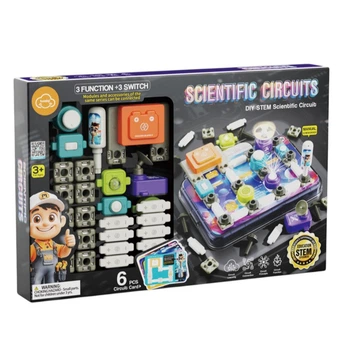 Электронный STEM-конструктор Scientific Circuits: Учебный набор с вентилятором, музыкой и световыми эффектами (46 деталей, 3+)