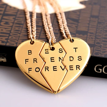 Кулон дружбы для троих подруг Best Friends Forever. Тройные подвески на подарок. Подарки для троих