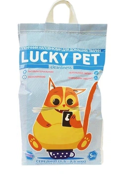 Наполнитель гигиенический бентонитовый средний Lucky Pet для кошачьего туалета 5кг
