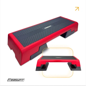 Степ-платформа EasyFit 3-ступінчаста для аеробіки та фітнесу, 98 × 37,5 см, чорно-червона