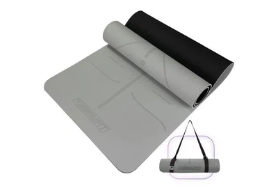 Килимок для йоги та фітнесу EasyFit Polarity stone з ремнем (EF-A19241s-GYBK)