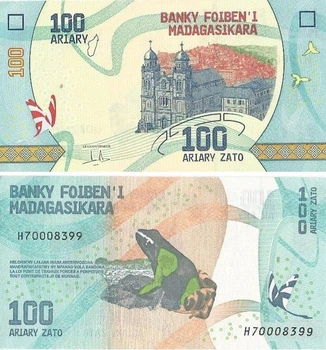 Банкнота 100 аріарі Мадагаскар 2017 рік UNC