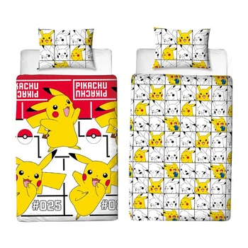 Дитяча постільна білизна Pokemon Pikachu - Покривало на ковдру 140x200см + подушка 60x70см - 100% бавовна (8719023509873)
