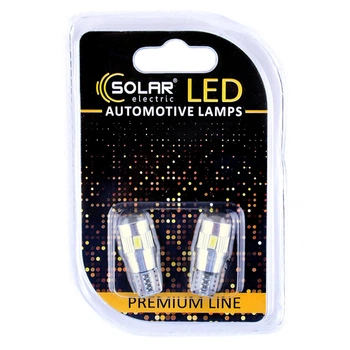 Автолампа Solar LED 12V T10 W2.1x9.5d 6SMD white, 2шт SL1347