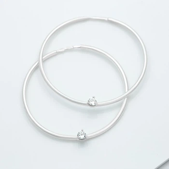 Серебряные серьги конго IRISTA 3.5 см с цирконием (2535)