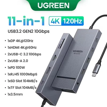 Концентратор хаб 11 в 1 UGREEN CM886 4K 120 Гц