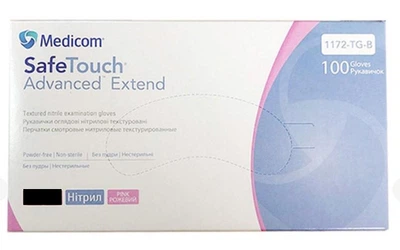 Рукавички нітрилові Medicom SafeTouch Advanced Pink 3,8г XS Рожеві 100 шт (00-00000489)