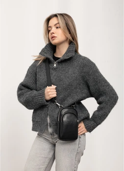 Жіноча сумка для телефону з екошкіри SAMBAG Чорний (5169011319)
