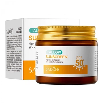 Крем сонцезахисний SADOER Tallow Sunscreen SPF PA+++ 50, на основі жиру, із захистом від УФ-променів, 70 г