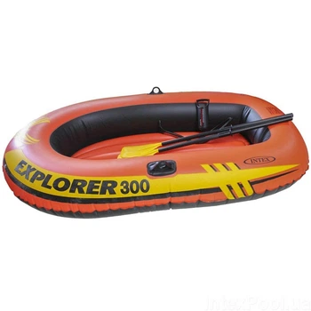 Двухместная надувная лодка с веслами и насосом Intex Explorer 211 * 117 * 41 см