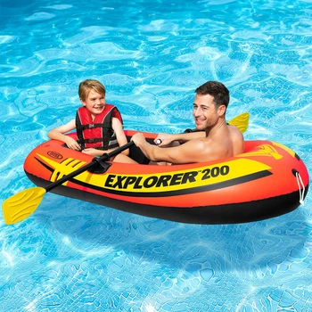 Надувная двухместная лодка с веслами Intex Explorer 185 * 94 * 41 см