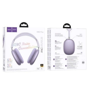 Наушники hoco. W65 Plus Happy Bluetooth 5.4, ANC (активное шумоподавление) до 32 часов Purple