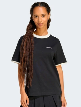 Футболка бавовняна жіноча Adidas Seasonal Essentials Colorpop With Embroidered Graphic Sportswear KB8194 XS Black (4068822200189)