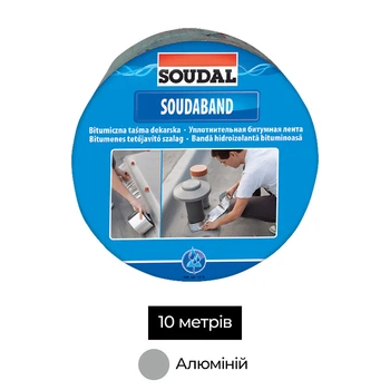 Лента монтажная битумная 50мм x 10м алюминий [00004000000SB0500A] SOUDABAND Soudal