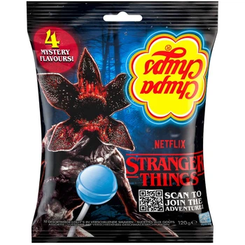 Льодяники Chupa Chups Stranger Things Догори дриґом 10 шт 120 г