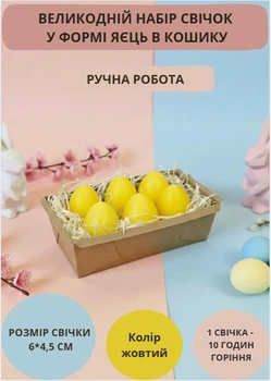 Свечи пасхальные великодние свечки в форме яиц свеча декоративная пасхальный декор желтые свечи